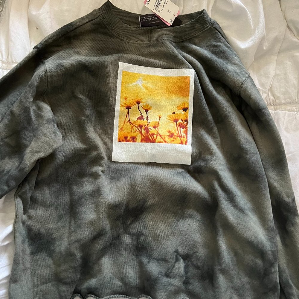 Green Tie-Dye Polaroid Crewneck